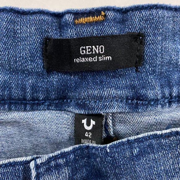 NWT True Religion Geno Relaxed Slim Jeans Men's 42 Stretch Medium Ink Blue SN - Picture 10 of 16